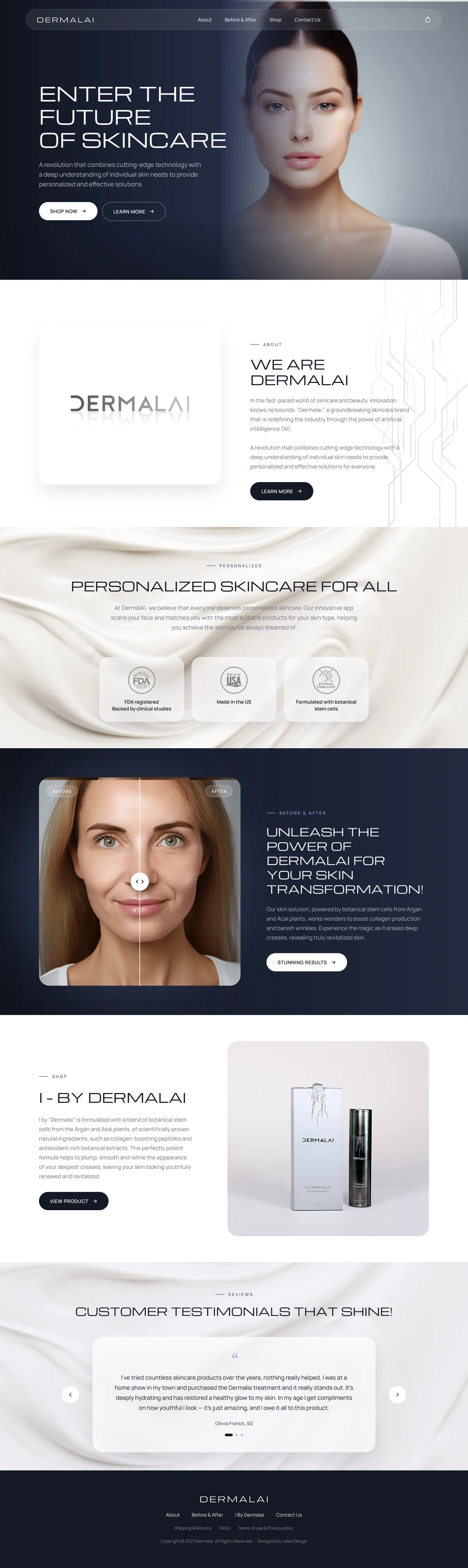 DermalAI — full page design